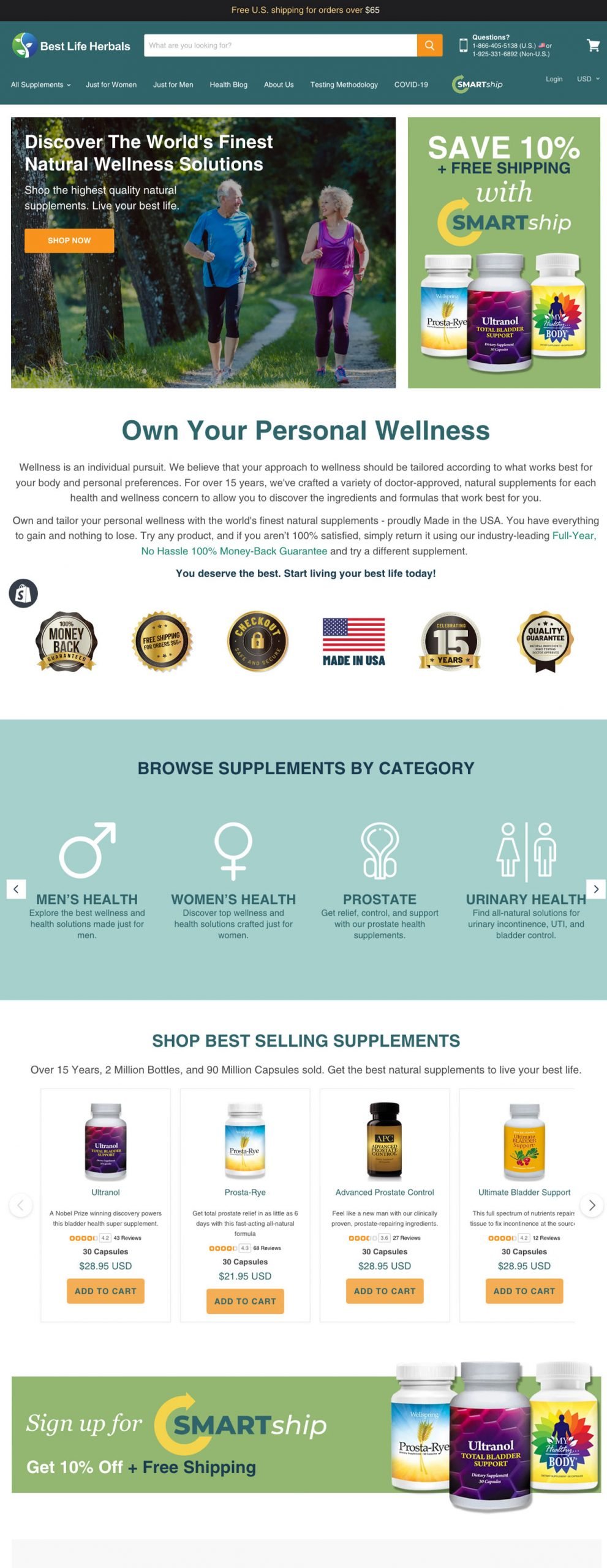 Best Life Herbals Shopify store — screenshot 1