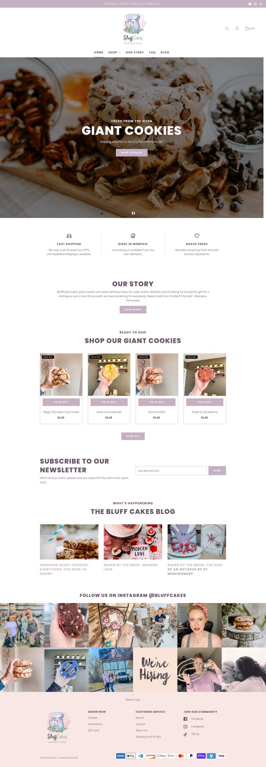 BluffCakes Shopify store — screenshot 1