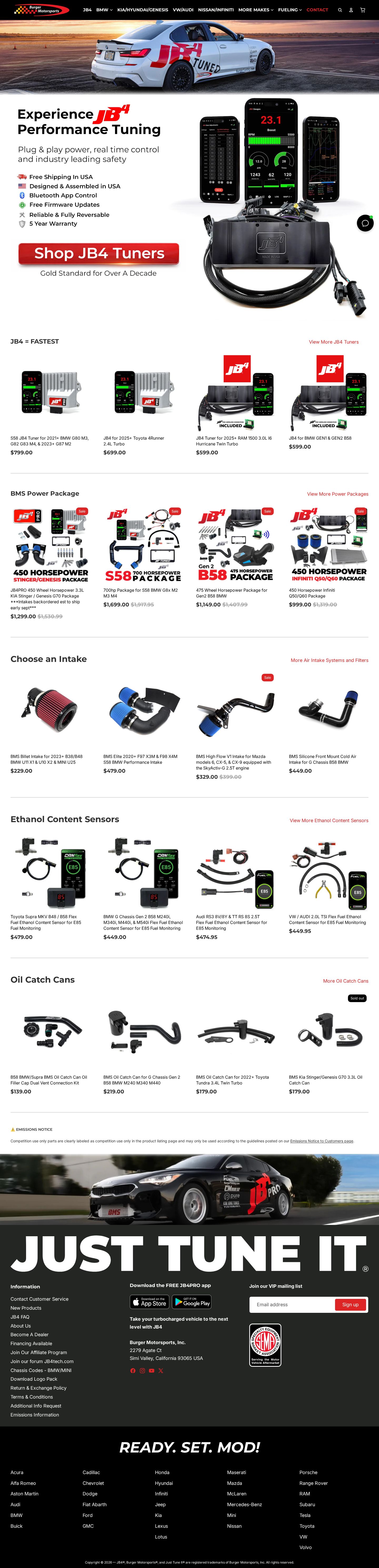 Burger Motorsports Shopify store — screenshot 1